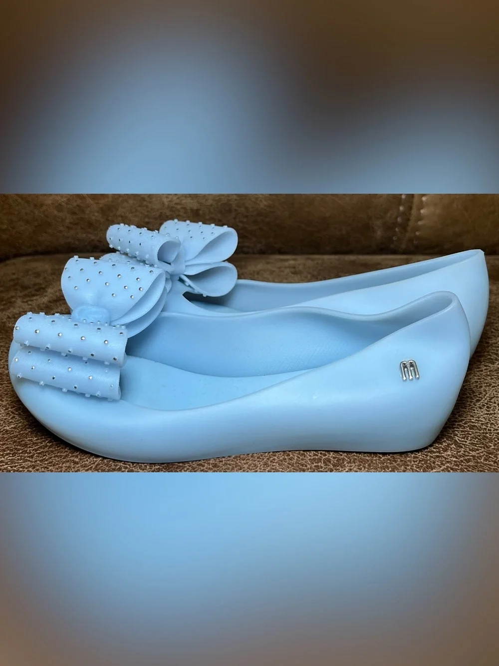 Mini Melissa Ultragirl Sweet XI BB Mary Jane Dress Shoes Blue/SilverDot Bow US 1